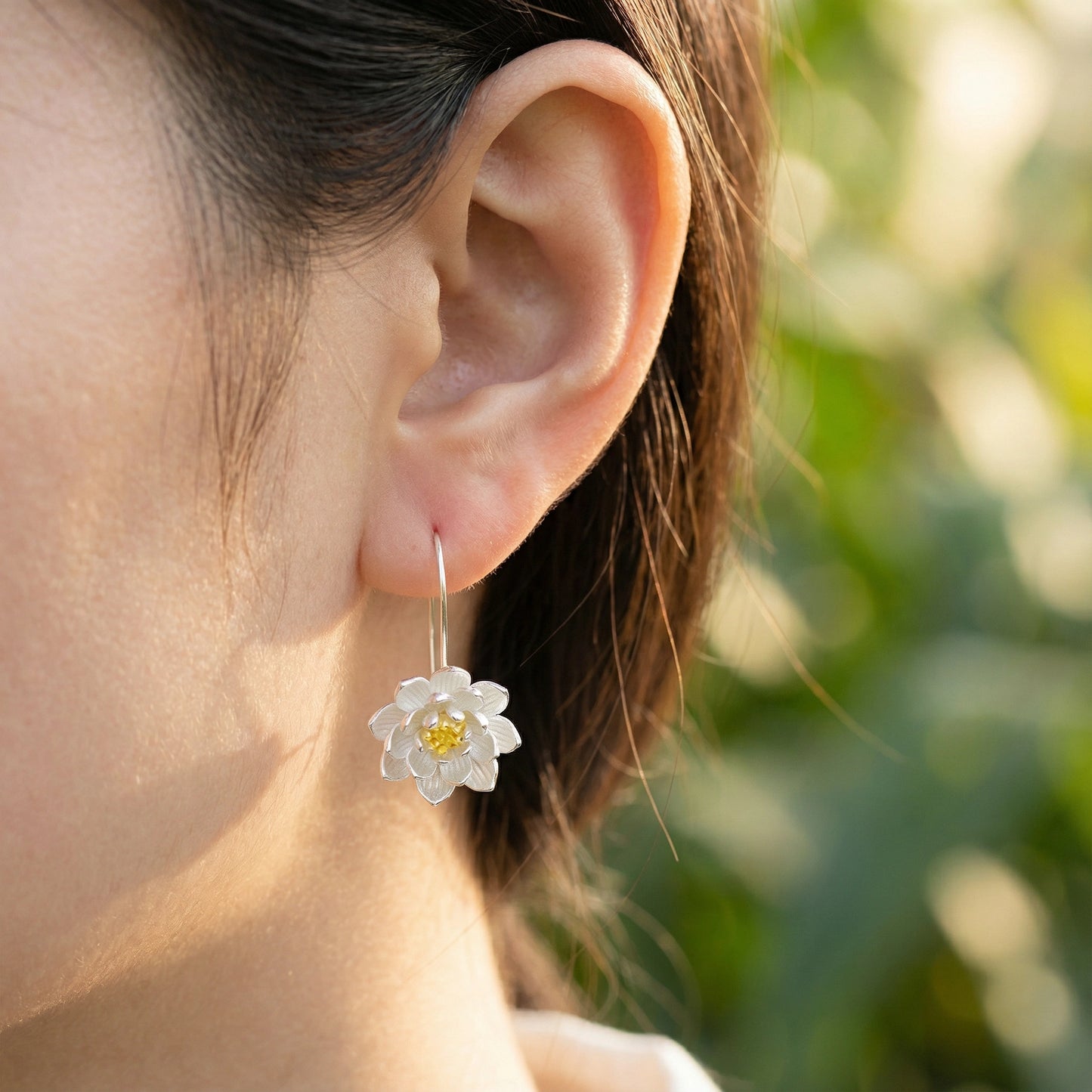 Lotus Earrings - 925 Sterling Silver