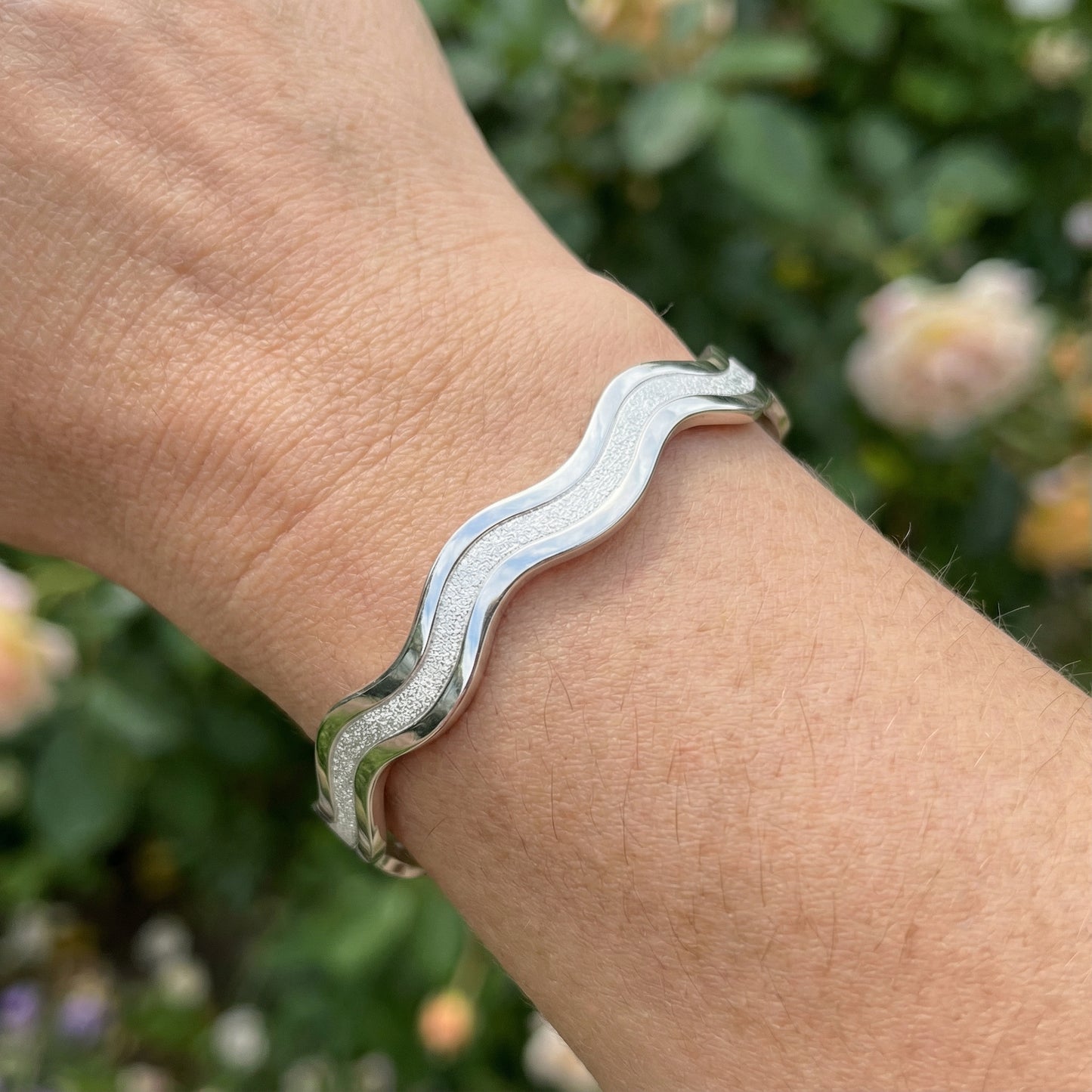 Waves Fashion Bracelet - 999 Pure Silver