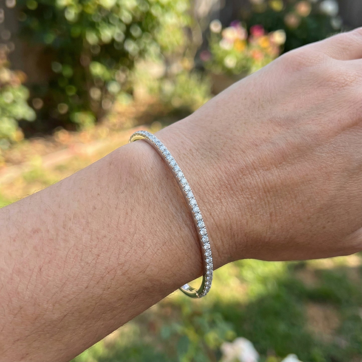 Zircona Diamond Row Bracelet - 925 Sterling Silver