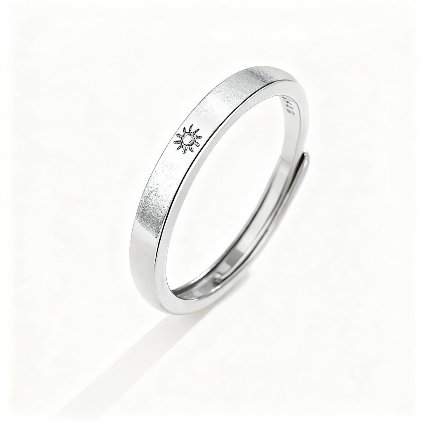 Sun & Moon Minimal Couple Rings - 925 Sterling Silver