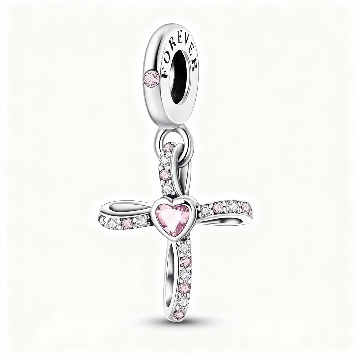 Charm "Heart Cross" 925 Sterling Silver
