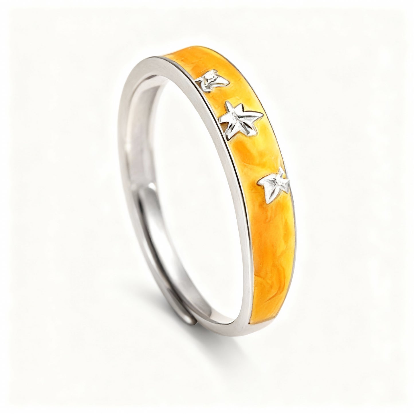 Spring Couple Rings - (Adjustable) - Silver Plated