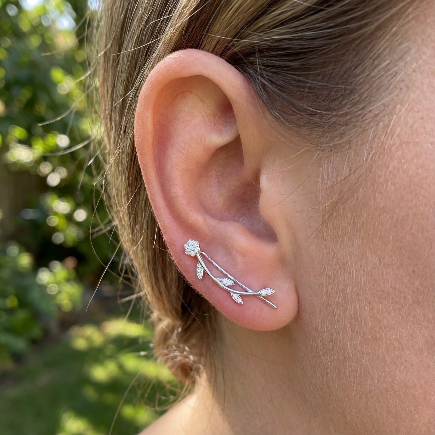 Leaf Stud Earrings - 925 Sterling Silver