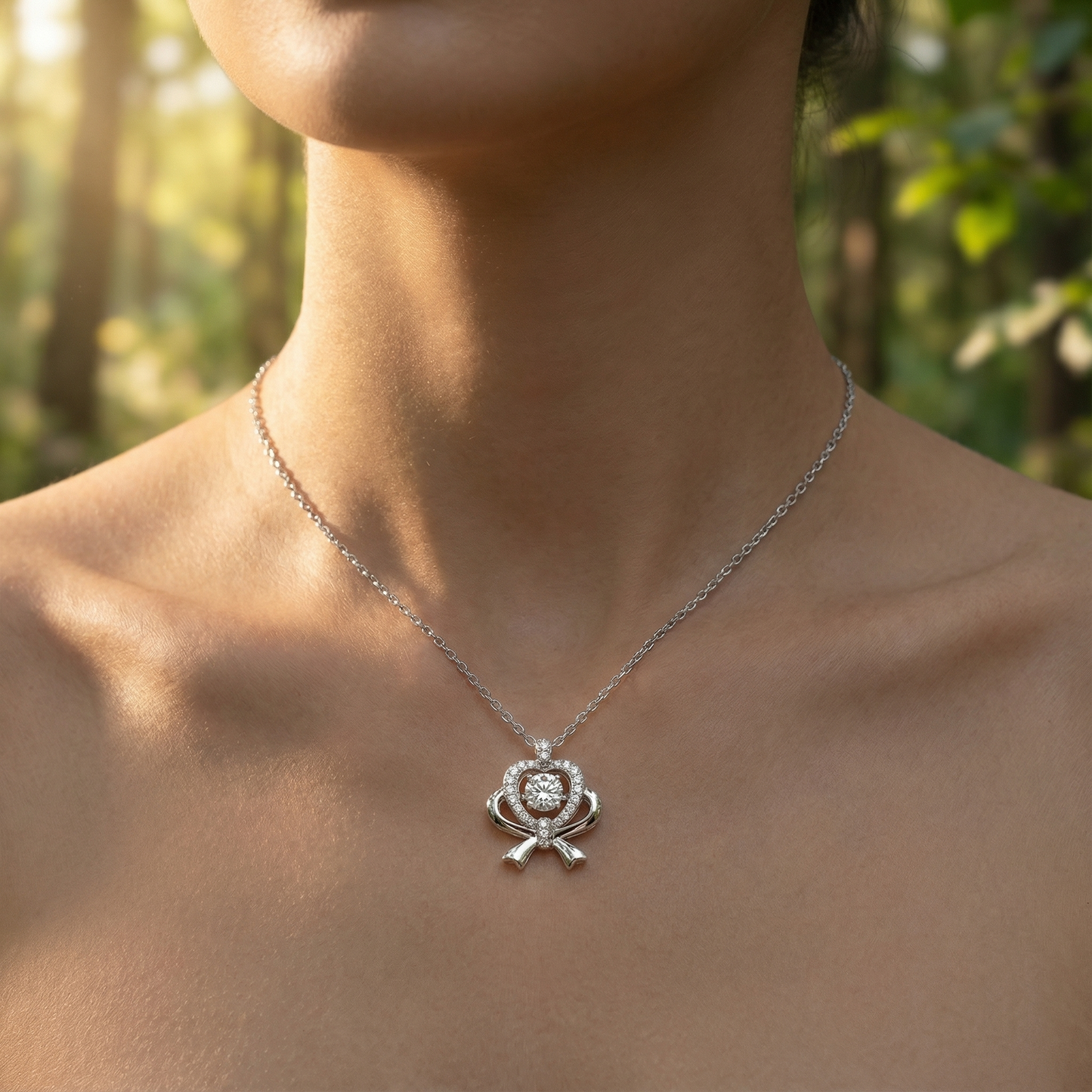 Love Bow - D Color Moissanite - 925 Sterling Silver