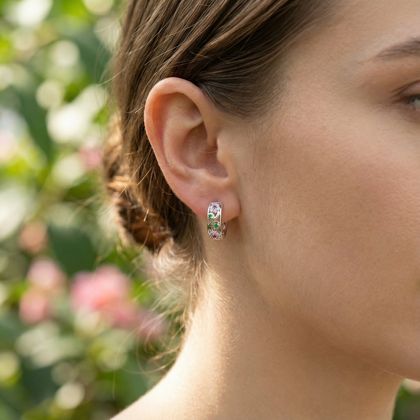 Flower Earrings - 925 Sterling Silver