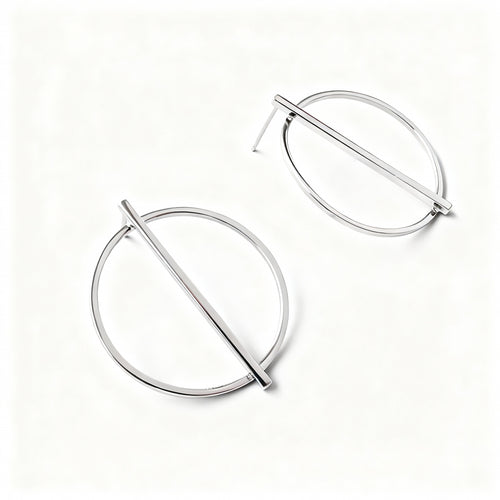 Round Earrings - 925 Sterling Silver