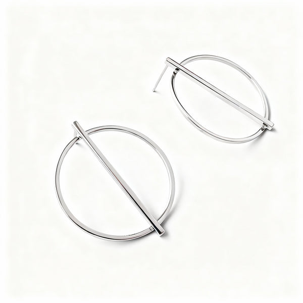 Round Earrings - 925 Sterling Silver