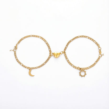 Sun & Moon Couple Bracelets - Stainless Steel - (SET OF 2)