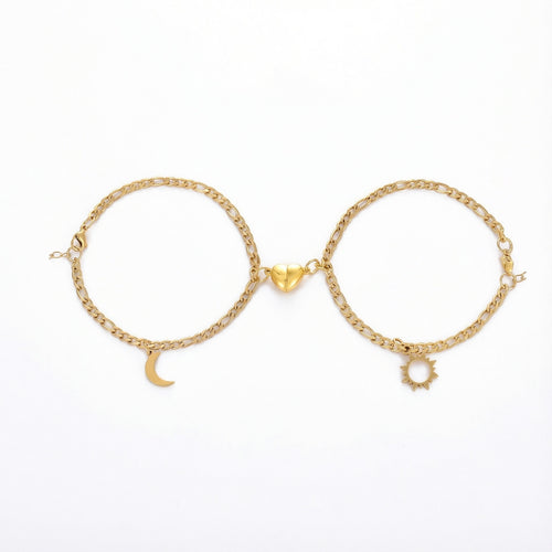Sun & Moon Couple Bracelets - Stainless Steel - (SET OF 2)