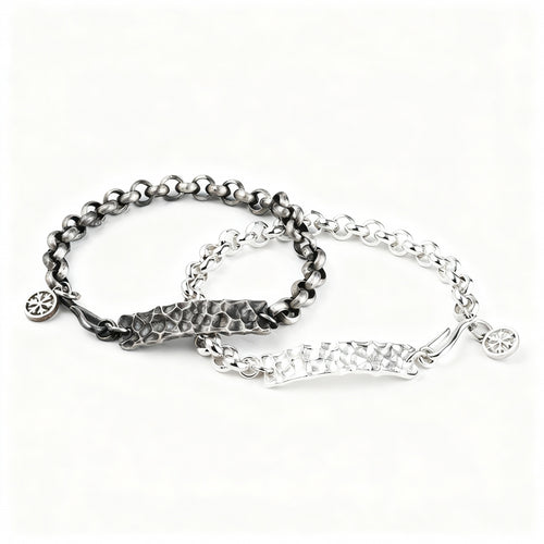 Hammered Bracelet - 925 Sterling Silver