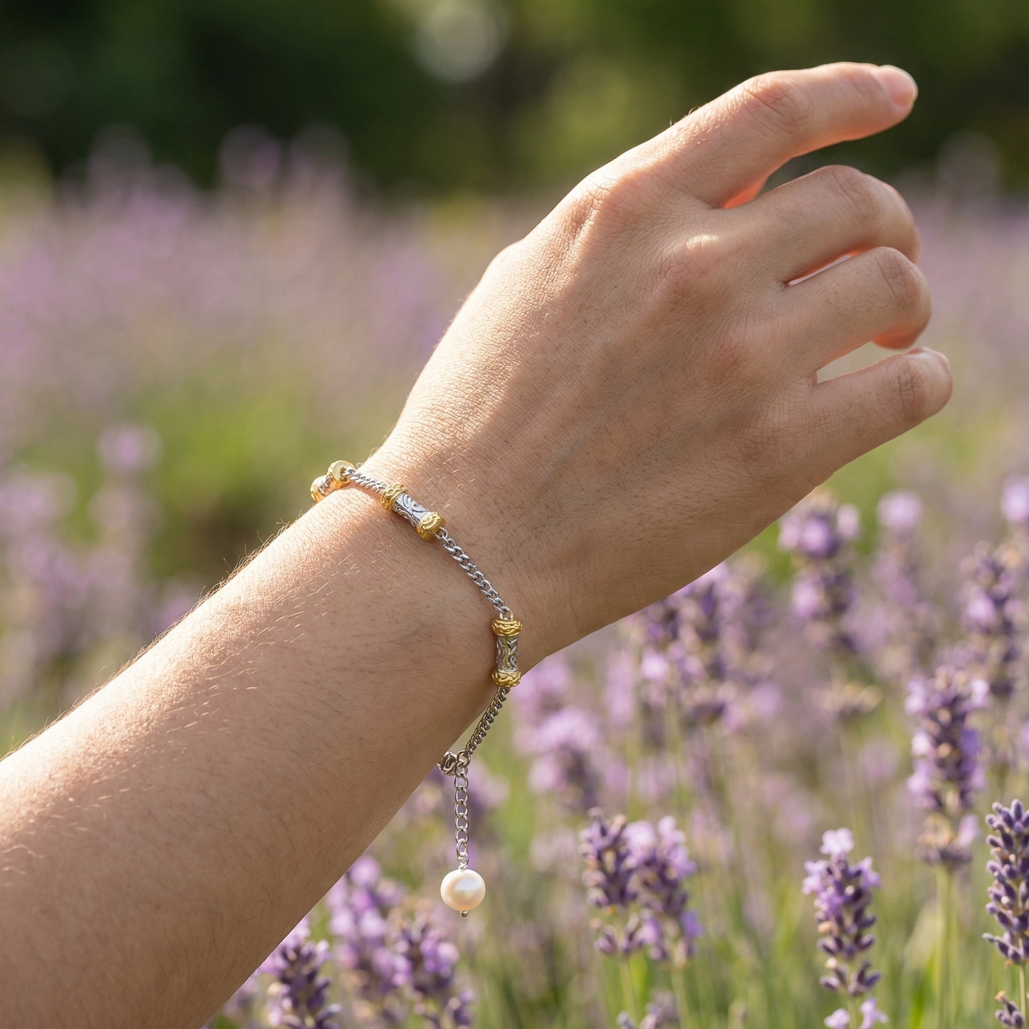 Silver Column Bracelet - 925 Sterling Silver