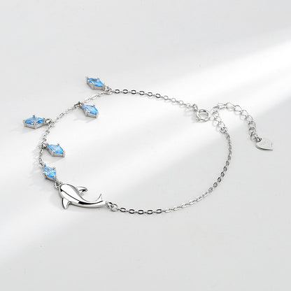 Dolphin Heart Bracelet - 925 Sterling Silver