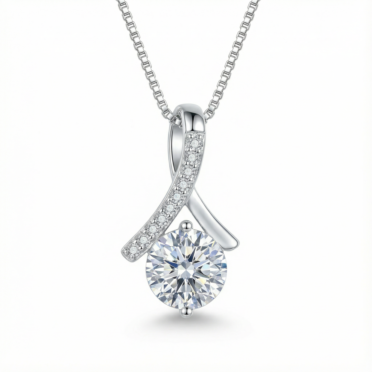Zircona Crystal Necklace - 925 Sterling Silver