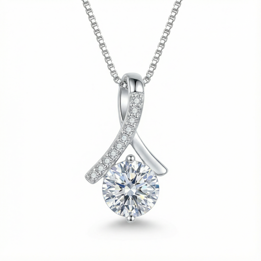 Zircona Crystal Necklace - 925 Sterling Silver