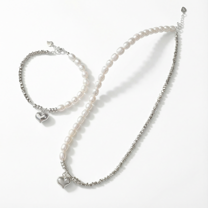 Korean Fashion Pearl Necklace - 925 Sterling Silver
