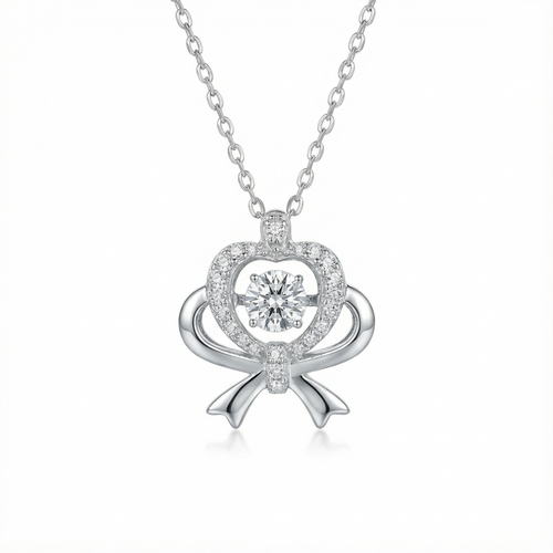 Love Bow - D Color Moissanite - 925 Sterling Silver