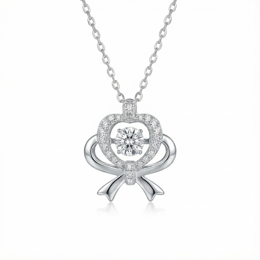 Love Bow - D Color Moissanite - 925 Sterling Silver