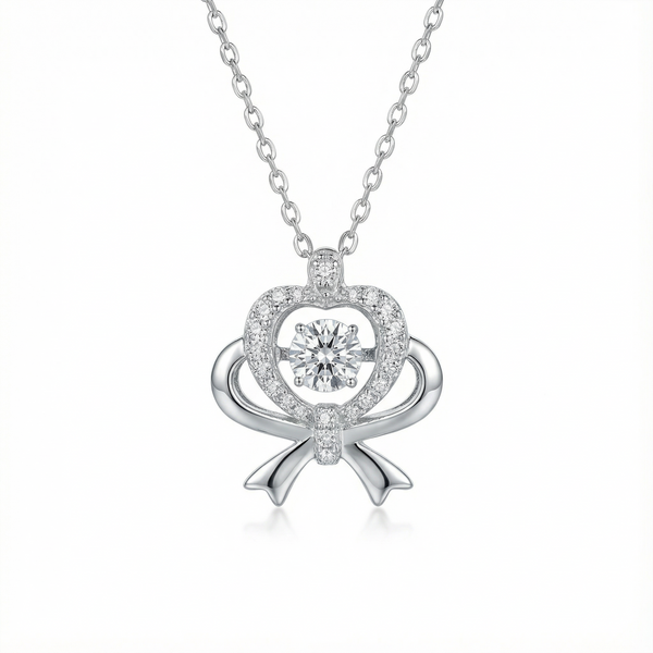 Love Bow - D Color Moissanite - 925 Sterling Silver