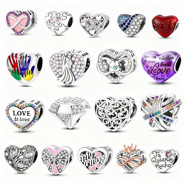 Charm "Heart" 925 Sterling Silver (One)