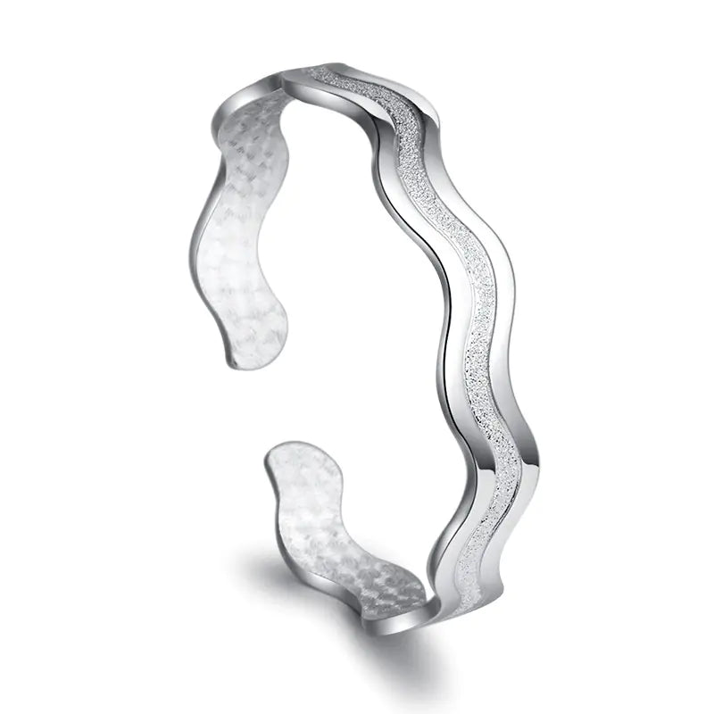 Waves Fashion Bracelet - 999 Pure Silver