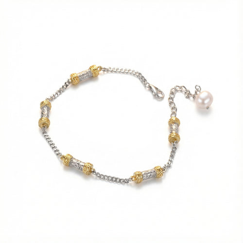 Silver Column Bracelet - 925 Sterling Silver