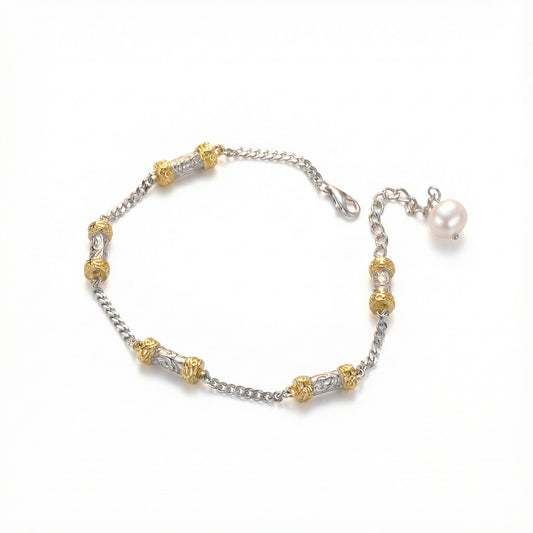 Silver Column Bracelet - 925 Sterling Silver