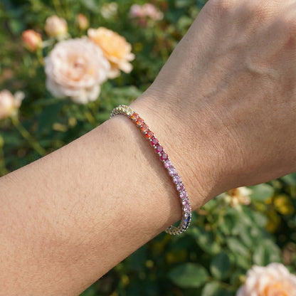 Rainbow Zircon Bracelet - 925 Sterling Silver