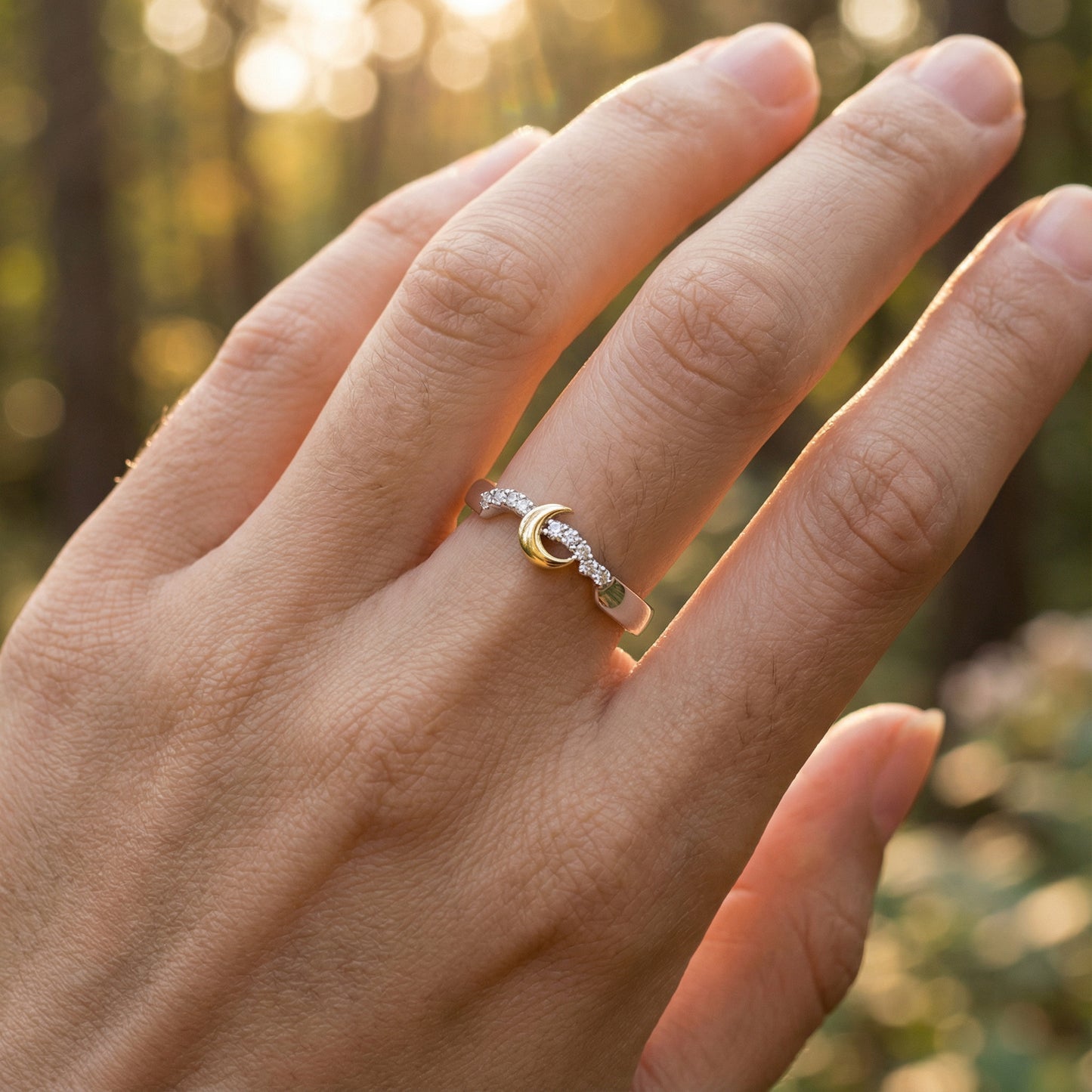 Sun & Moon Couple Rings - (Adjustable) - Silver Plated