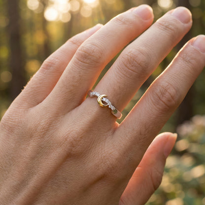 Sun & Moon Couple Rings - (Adjustable) - Silver Plated