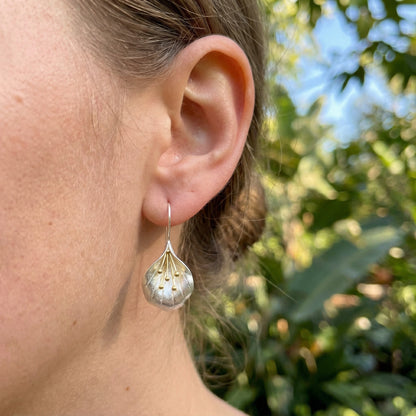 Long Flower Earrings - 925 Sterling Silver