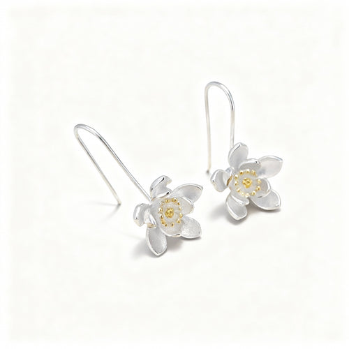 Thai Flower Earrings - 925 Sterling Silver