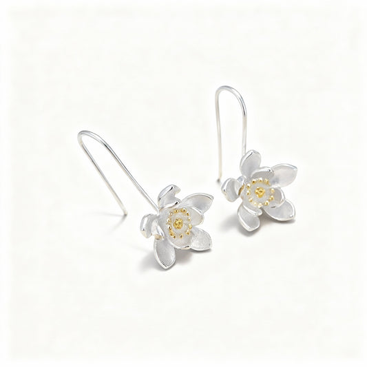 Thai Flower Earrings - 925 Sterling Silver
