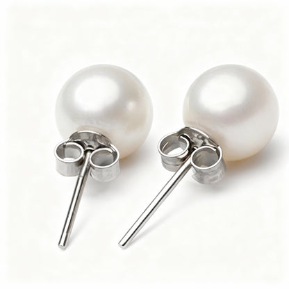 Pearl Stud Earrings - 925 Sterling Silver