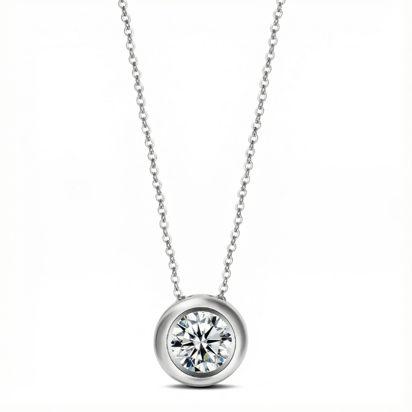 Silver Pendant Zircona Necklace - 925 Sterling Silver