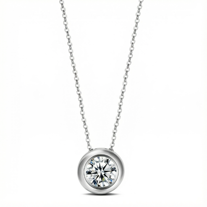 Silver Pendant Zircona Necklace - 925 Sterling Silver