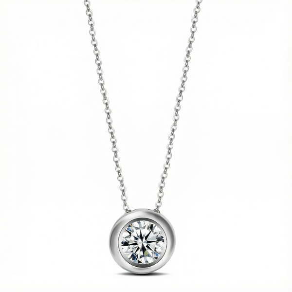 Silver Pendant Zircona Necklace - 925 Sterling Silver