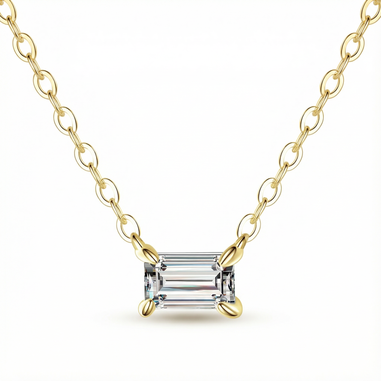 Cuboidal Zircon Necklace - 925 Sterling Silver