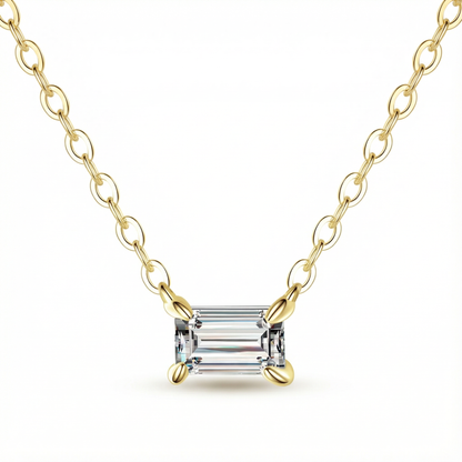 Cuboidal Zircon Necklace - 925 Sterling Silver