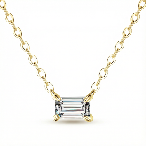 Cuboidal Zircon Necklace - 925 Sterling Silver