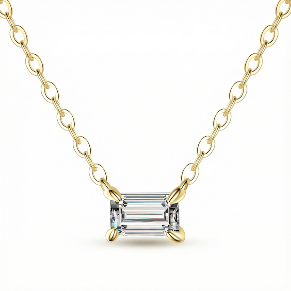 Cuboidal Zircon Necklace - 925 Sterling Silver