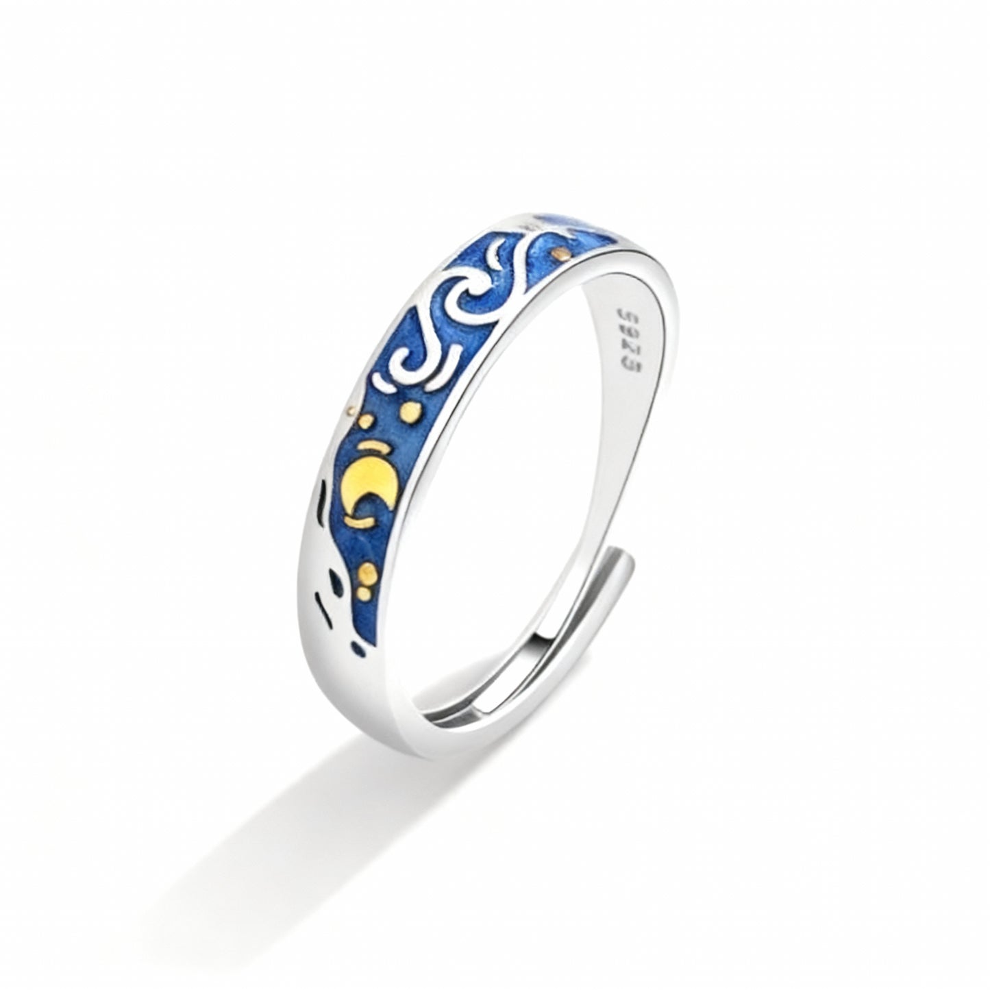 Starry Night Couple Rings - (Adjustable) - 925 Sterling Silver