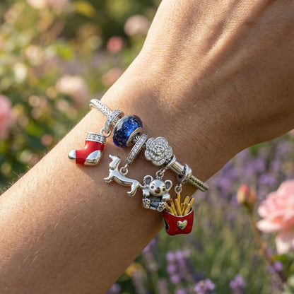 Rose Bracelet - Add Charms - 925 Sterling Silver