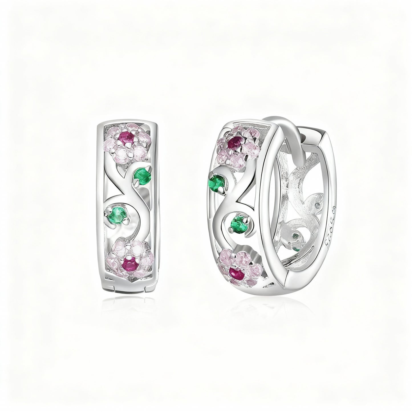 Flower Earrings - 925 Sterling Silver