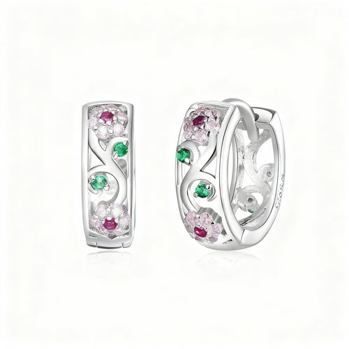 Flower Earrings - 925 Sterling Silver