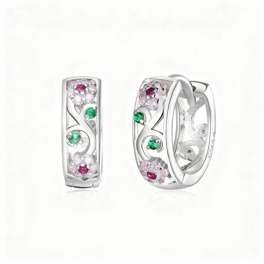 Flower Earrings - 925 Sterling Silver