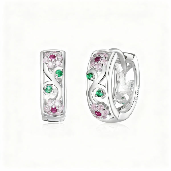 Flower Earrings - 925 Sterling Silver