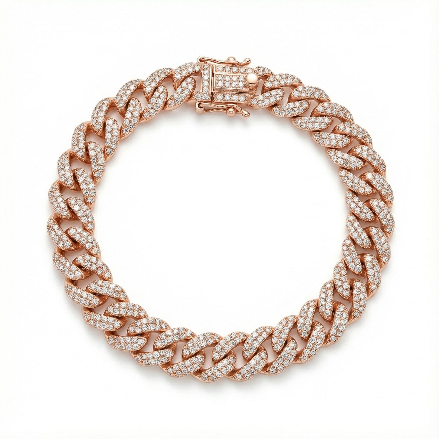 Cuban Zircon Diamond Bracelet - 925 Sterling Silver