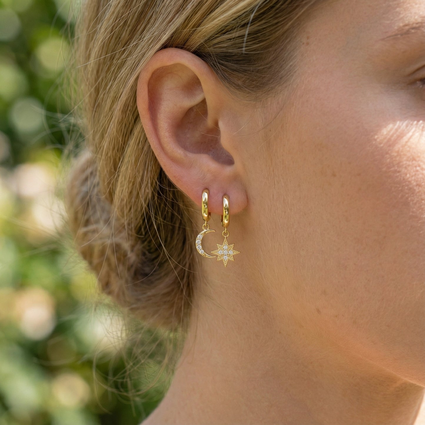 Star & Moon Earrings - 925 Sterling Silver