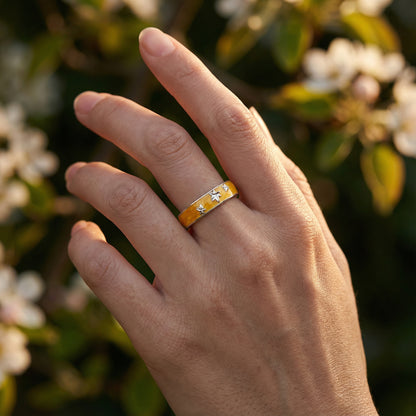 Spring Couple Rings - (Adjustable) - Silver Plated