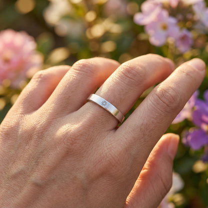 Sun & Moon Minimal Couple Rings - 925 Sterling Silver